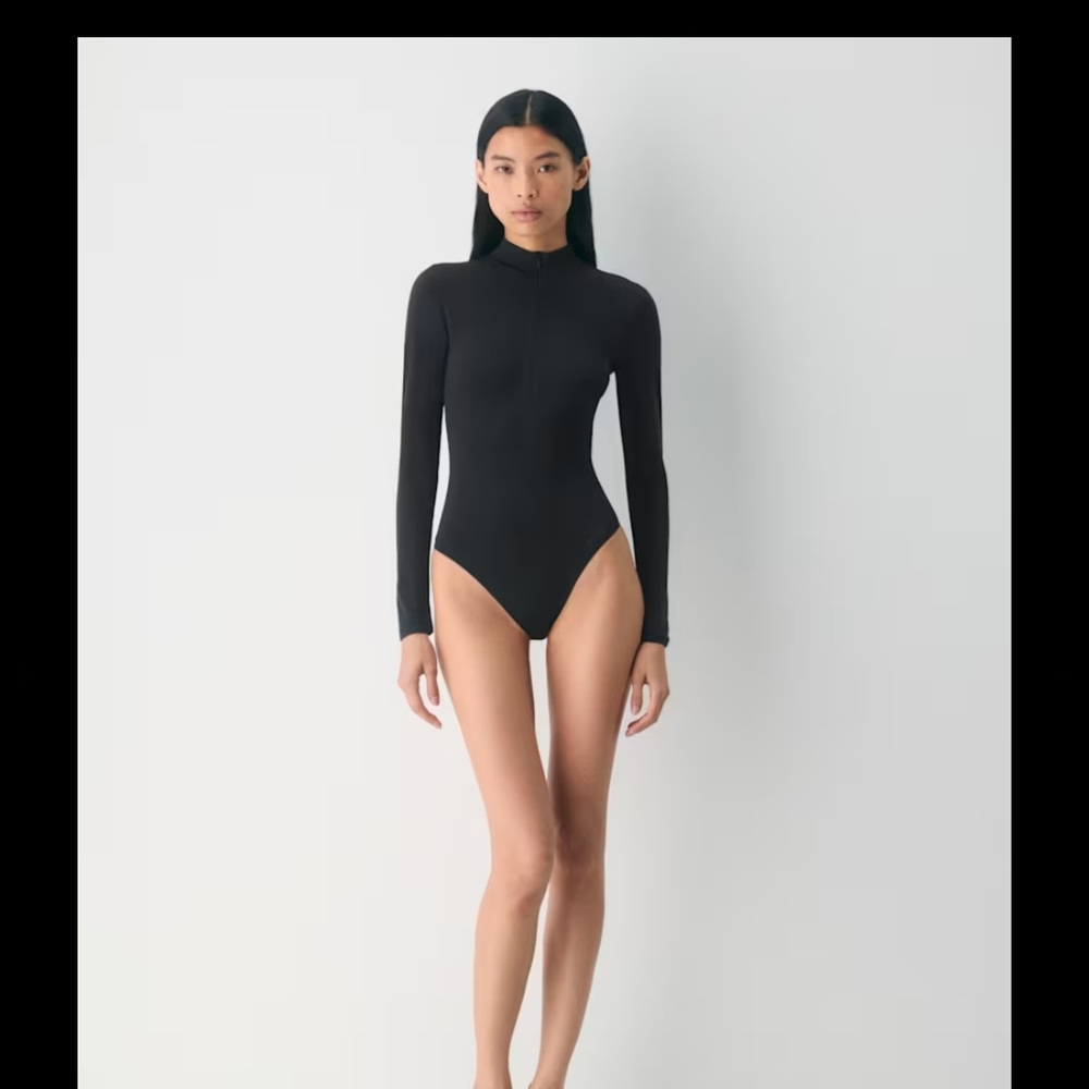 Aritzia Black Long Sleeve Bodysuit